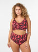 Bikinitrosa med m&ouml;nster och h&ouml;g midja, R&ouml;d, Model image number 0