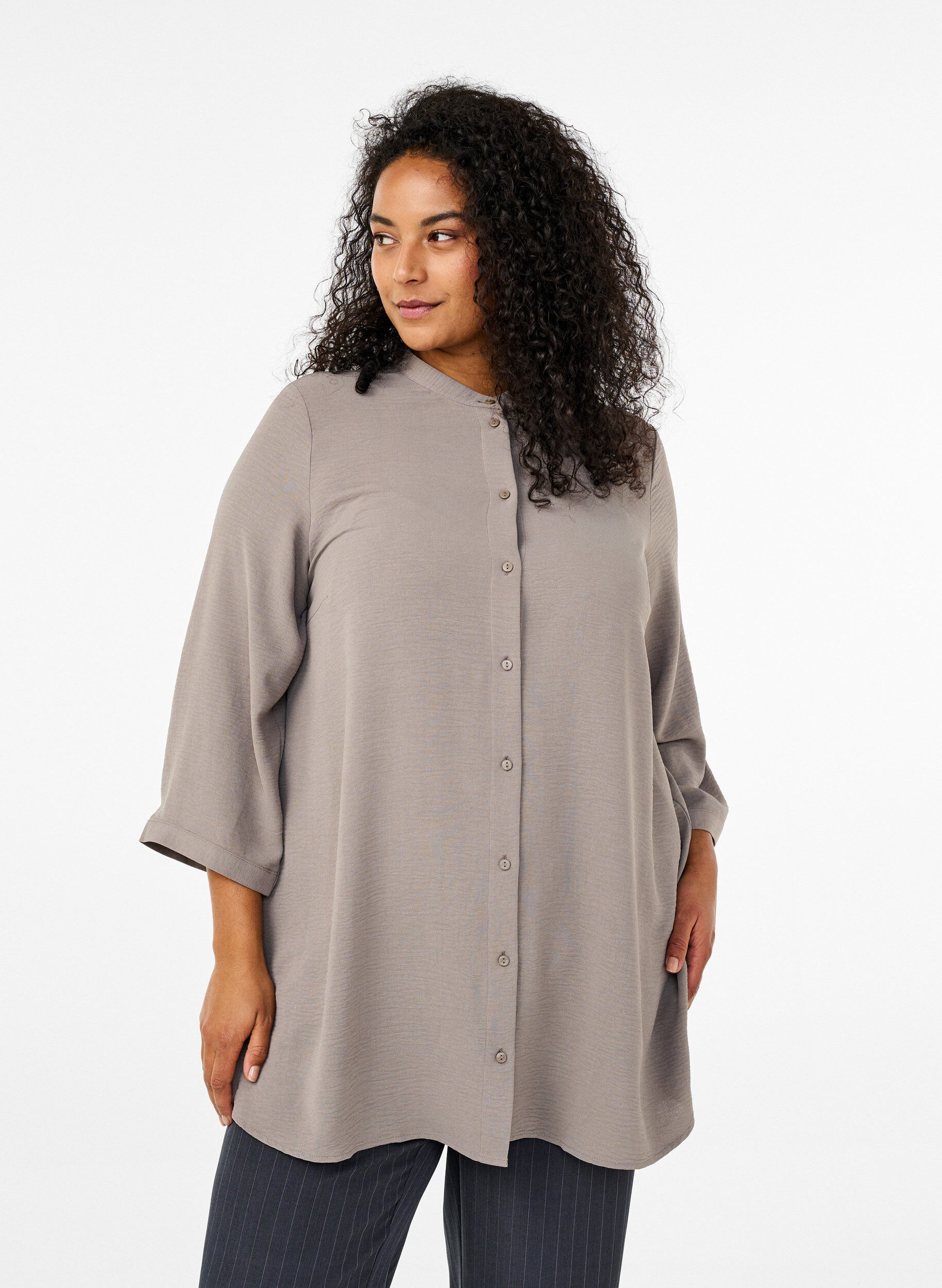 Tunika med 3/4-&auml;rmar, Beige, Model