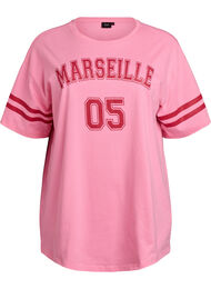 Sportig oversized college-t-shirt, Rosa