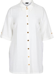 Lång skjorta med 3/4-ärmar, Bright White