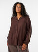 Skjorta i viskos med broderade &auml;rmar, Brun, Model image number 0