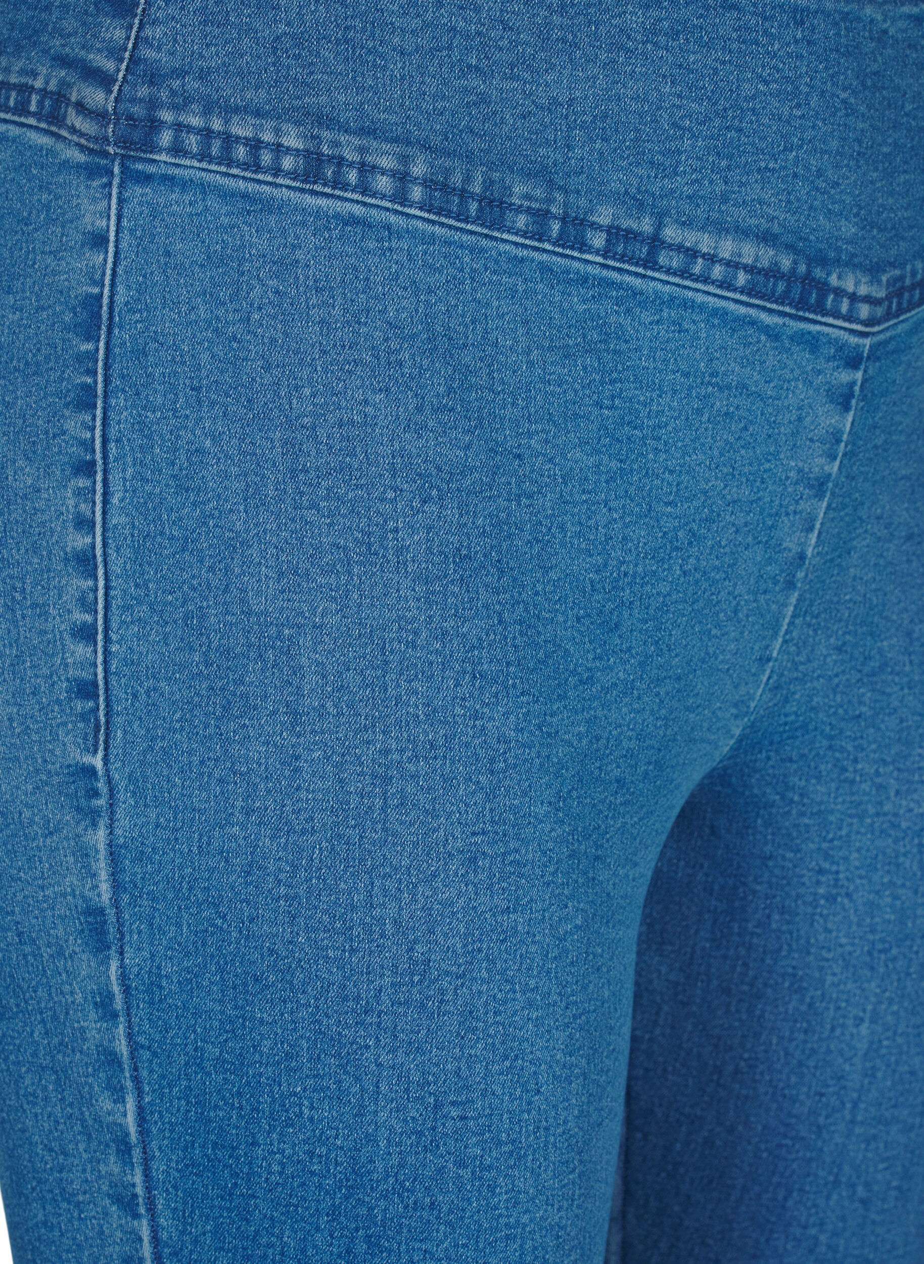 ZizziStretchiga jeggings med h&ouml;g midja, Bl&aring;, Packshot image number 2