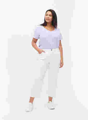 Enfärgad t-shirt i bomull, Lavender, Model image number 2