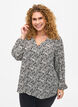 Skjortblus med V-ringning och tryck, Birch Graphic, Model image number 0