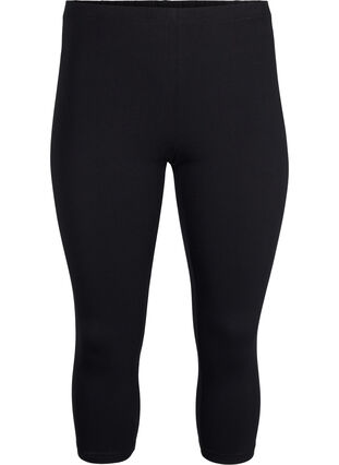 FLASH - 2-pack 3/4 leggings i bomull, Black / Black, Packshot image number 2