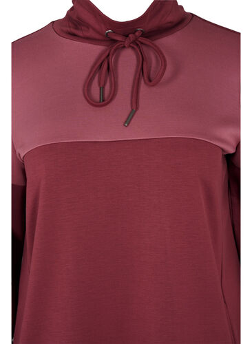 Sweatshirtklänning med colour block, Red Mahogany/RoseBr., Packshot image number 2