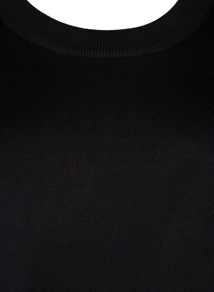 Stickad klänning med broderade detaljer, Black Medium G. Comb, Packshot image number 2