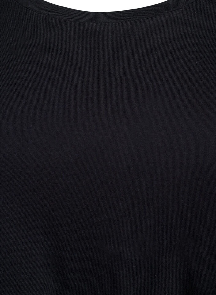 T-shirt med rund hals och A-linjeform, Svart, Packshot image number 2