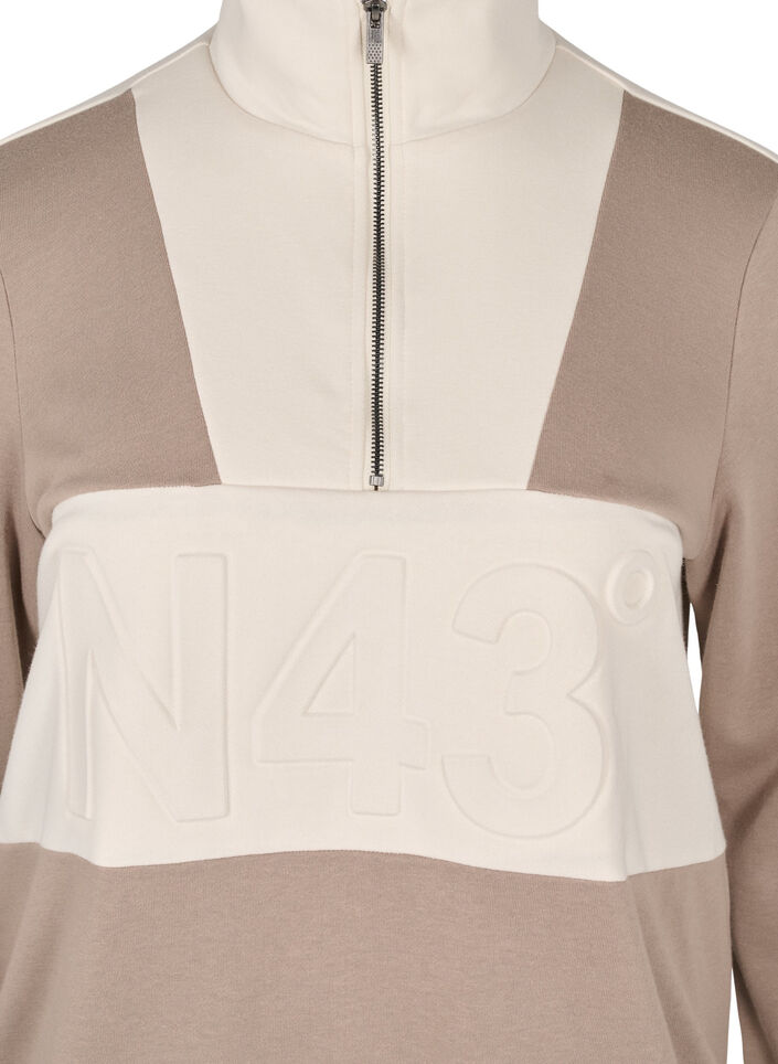 Blockfärgad sweatshirt, Timber Wolf/Birch, Packshot image number 2