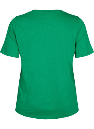 Kortärmad enkel t-shirt med v-ringning, Jolly Green, Packshot image number 1