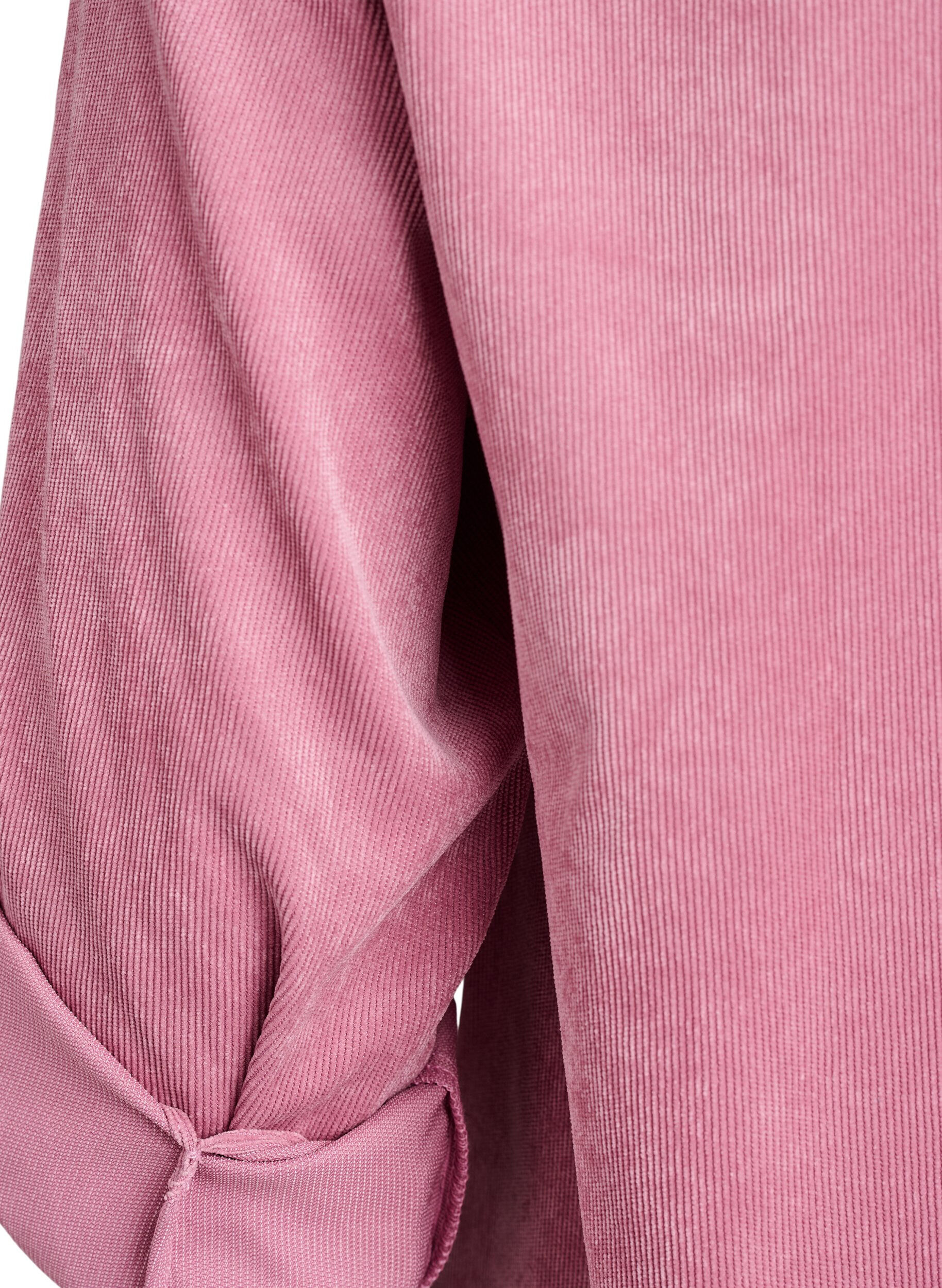 Zizzi Manchesterkl&auml;nning med dragkedja och 3/4-&auml;rmar, Rosa, Packshot image number 3