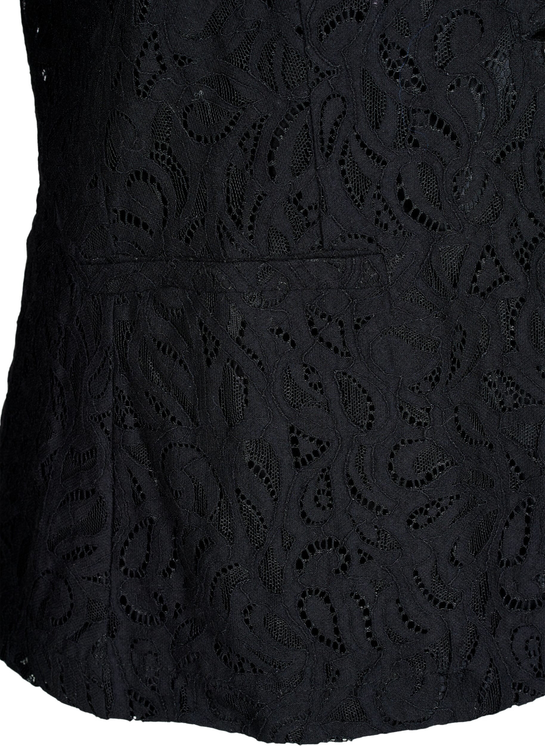 Zizzi Spetsblazer med fickor, Black, Packshot image number 3