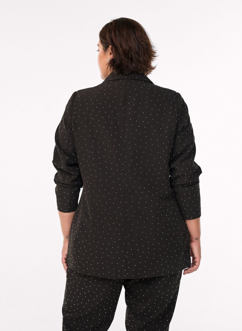 Blazer med strasstenar, Svart, Model image number 2