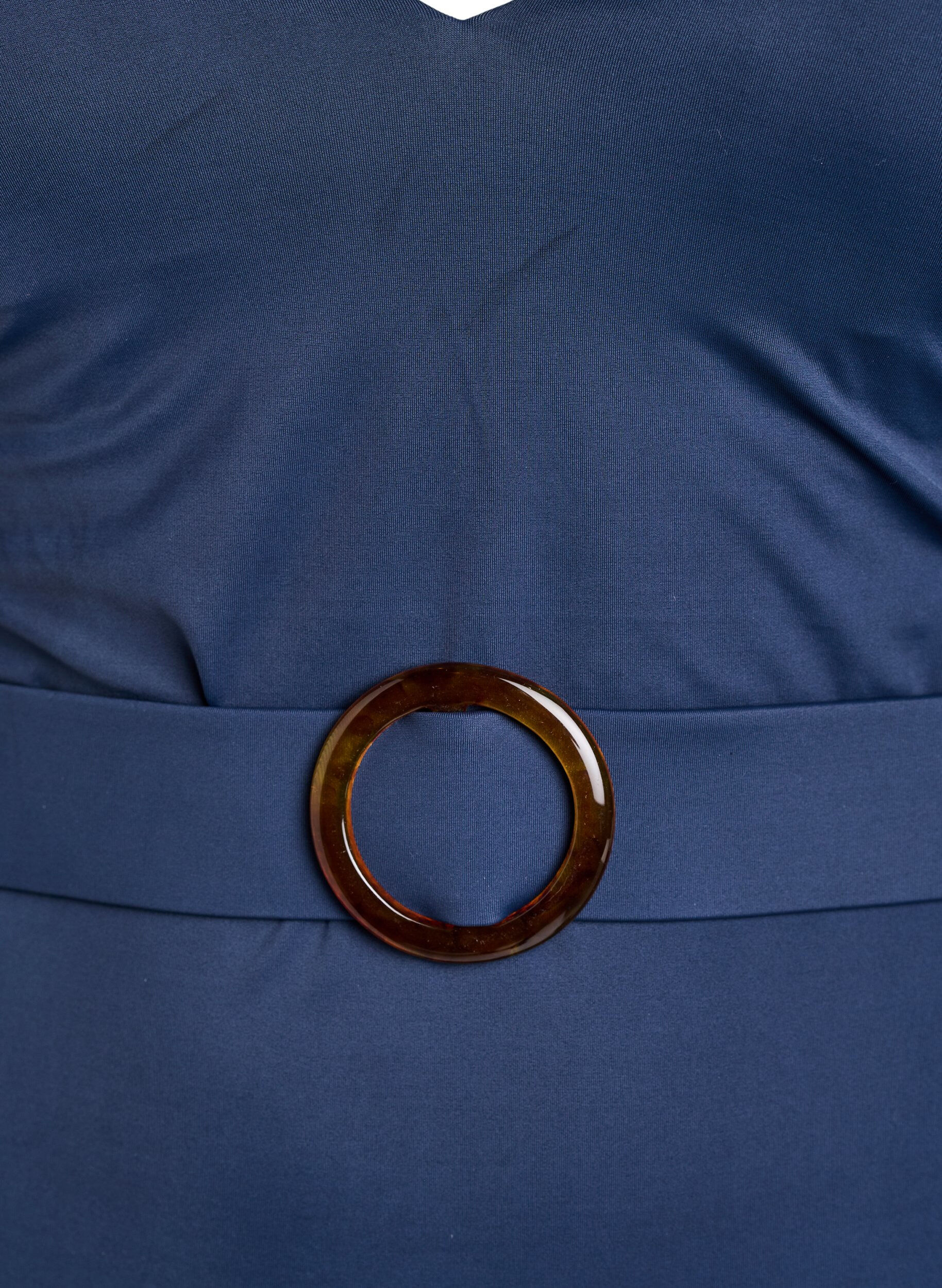 Zizzi Baddr&auml;kt med v-ringning och sk&auml;rp, Bl&aring;, Packshot image number 2