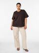 Boxig t-shirt i bomull, Brun, Model image number 1