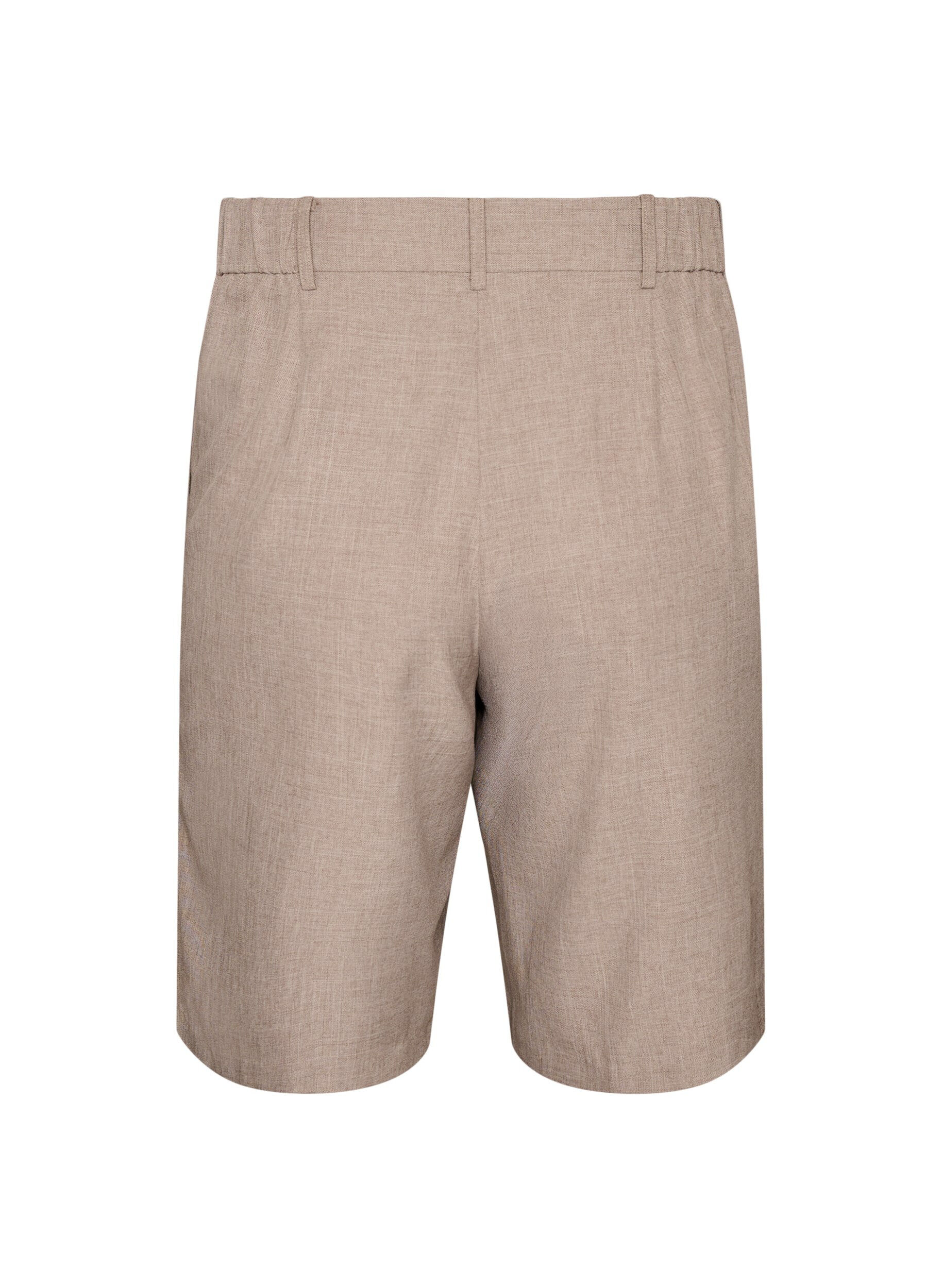Zizzi L&ouml;sa Bermudashorts med h&ouml;g midja, Brun, Packshot image number 1