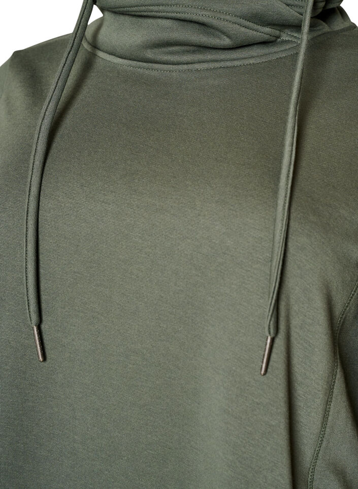 Sweatshirt med h&ouml;g krage och fickor, Gr&ouml;n, Packshot image number 2