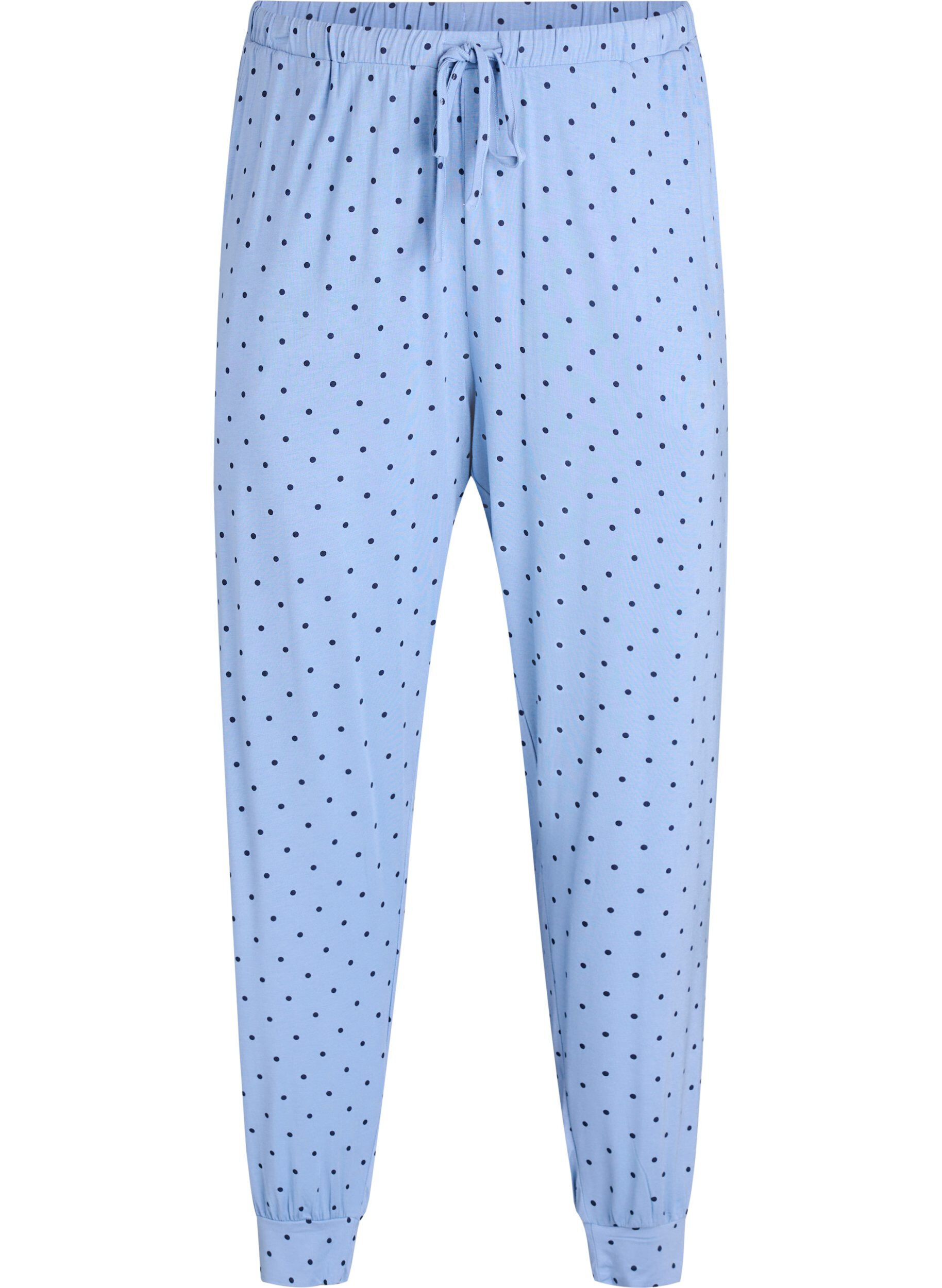 ZizziNattbyxor i modal med h&ouml;g midja, Bl&aring;, Packshot image number 0