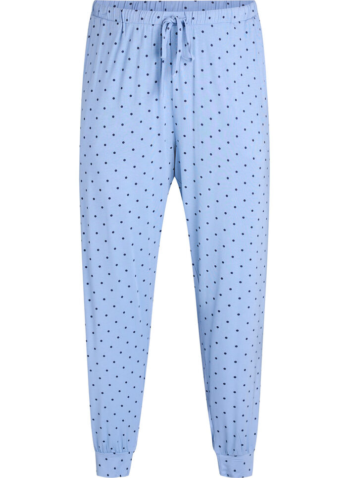 Nattbyxor i modal med h&ouml;g midja, Bl&aring;, Packshot image number 0