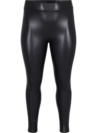Stretchiga belagda leggings, Black, Packshot image number 0