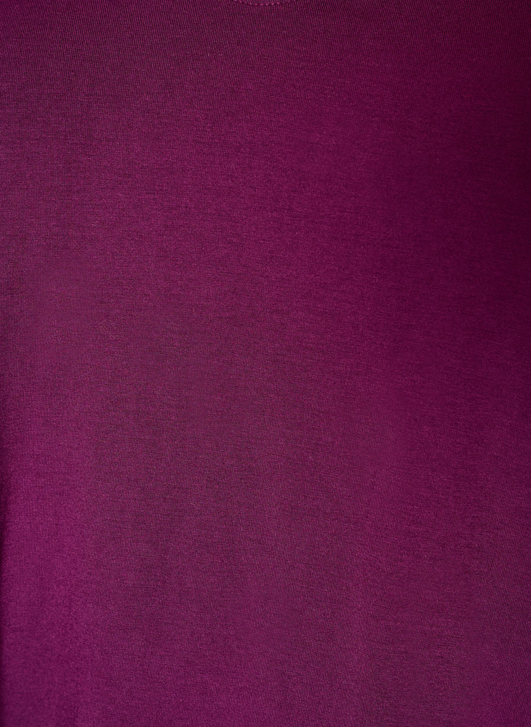 ZizziBas-t-shirt med v-ringning i viskos, Lila, Packshot image number 2