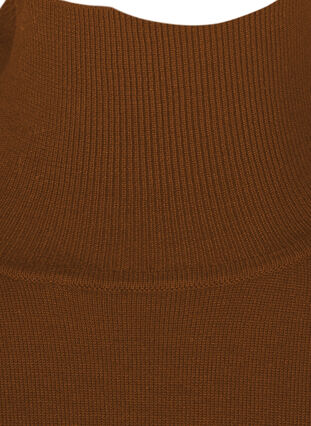 Stickad blus av viskosmix med hög hals, Caramel Cafe, Packshot image number 2