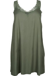 Viskosklänning med axelband och spets, Thyme