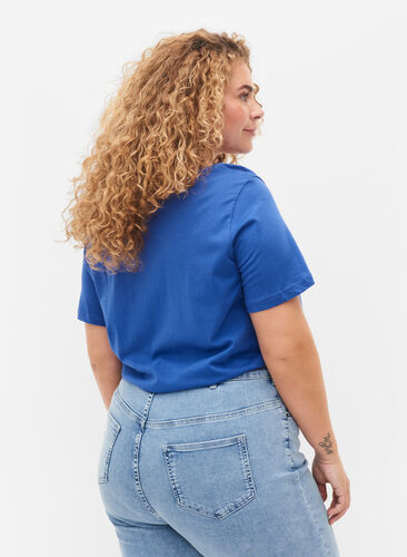 T-shirt i bomull med tryck, Dazzling Blue Califo, Model image number 1