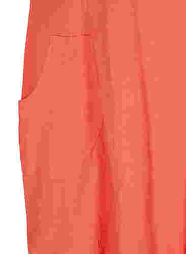 Kortärmad klänning i bomull, Hot Coral, Packshot image number 3