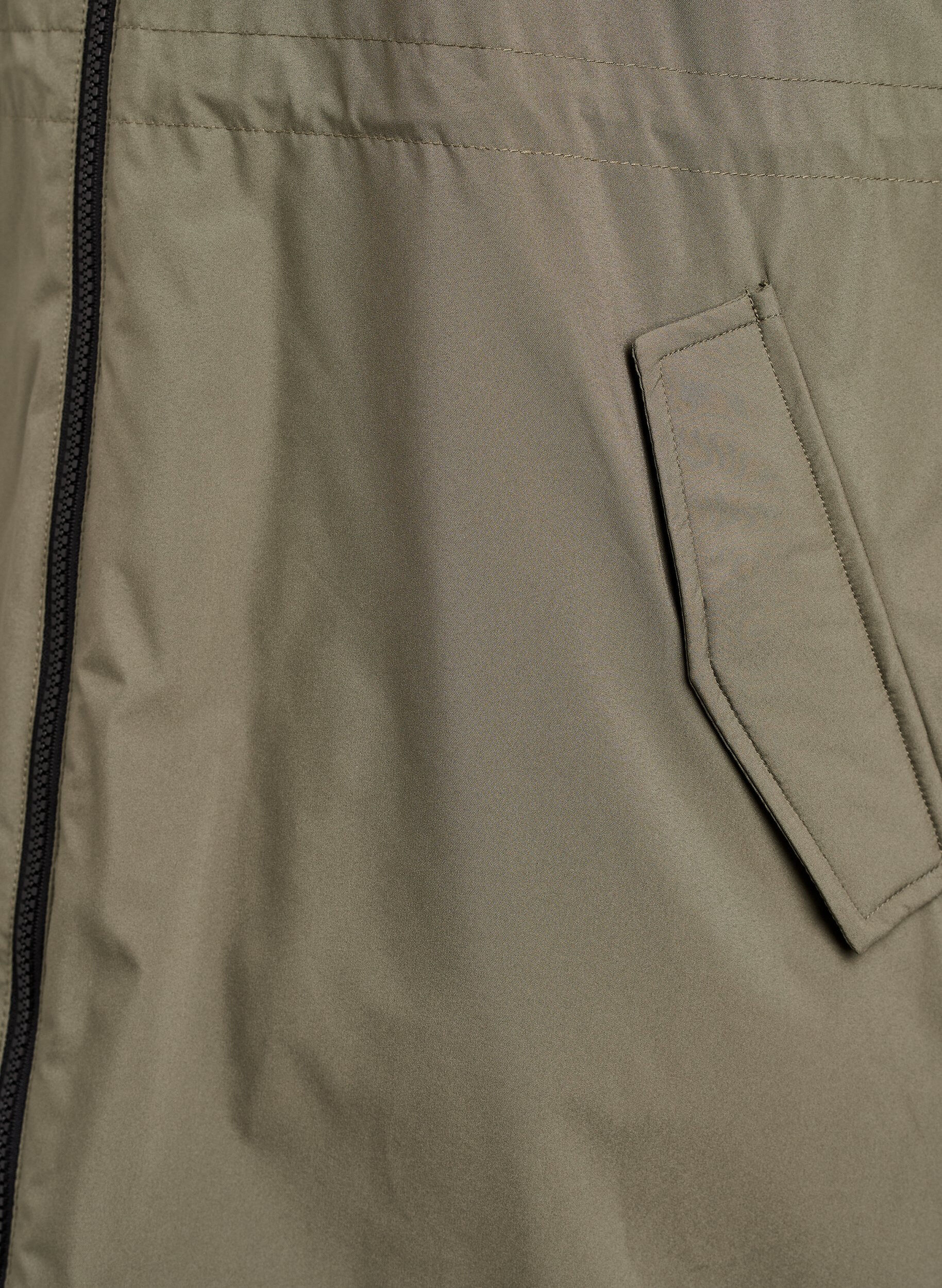 Zizzi L&auml;tt vadderad parkas med huva, Gr&ouml;n, Packshot image number 3