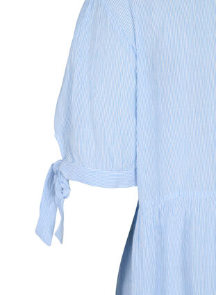 Randig skjortklänning i bomull, Blue Stripe, Packshot image number 3