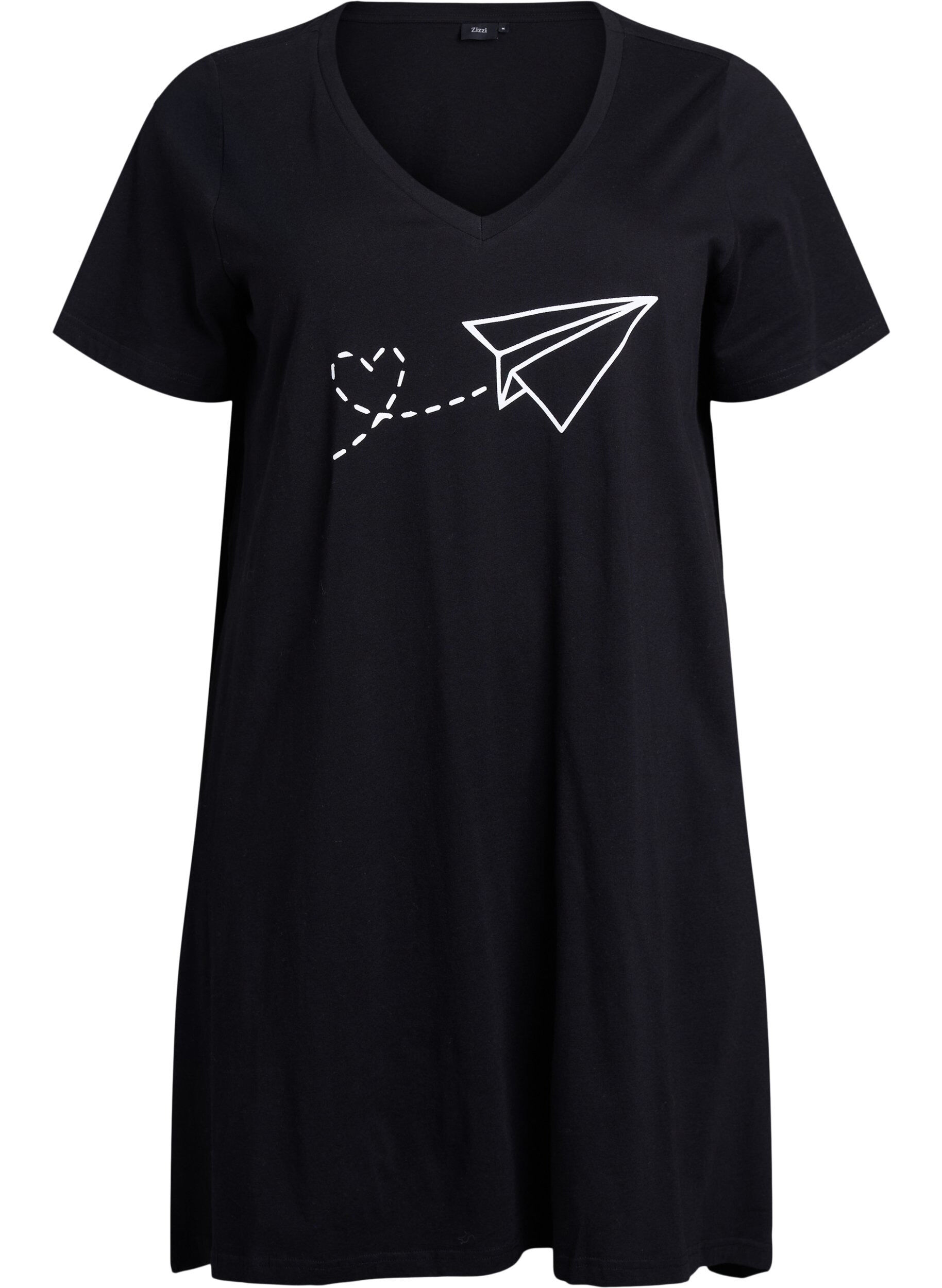 Nattlinne i ekologisk bomull med v-ringning