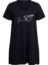 Nattlinne i ekologisk bomull med v-ringning, 