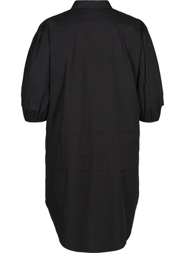 Skjortklänning i bomull, Black, Packshot image number 1