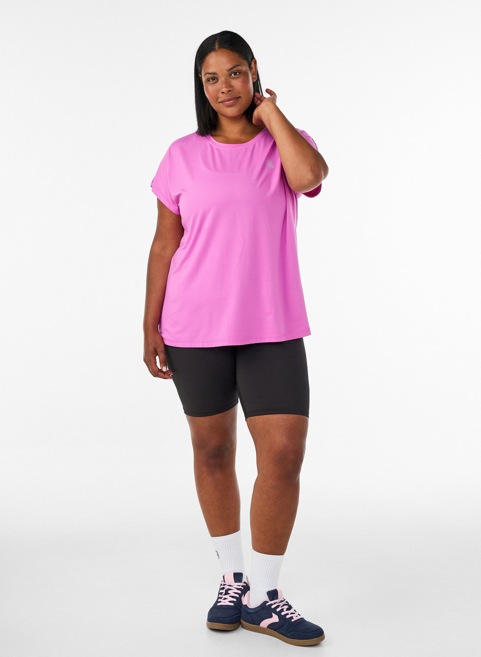 ZizziEnf&auml;rgad tr&auml;nings-T-shirt, Lila, Model image number 1