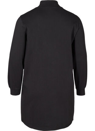 Sweatklänning med fickor och blixtlås, Black w. Burlwood, Packshot image number 1