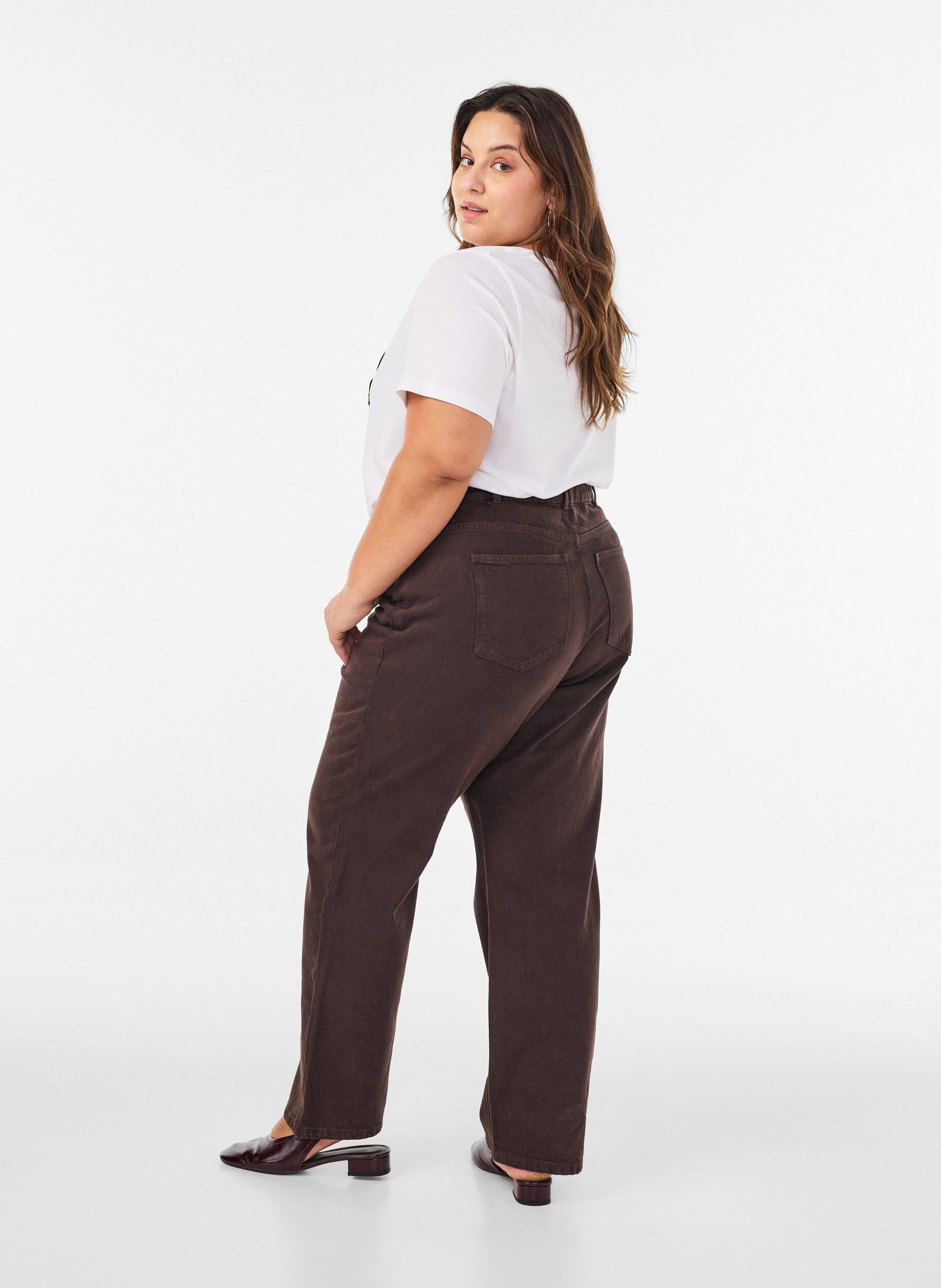 ZizziT-shirt i ekologisk bomull med dekorativt motiv, Vit, Model image number 2