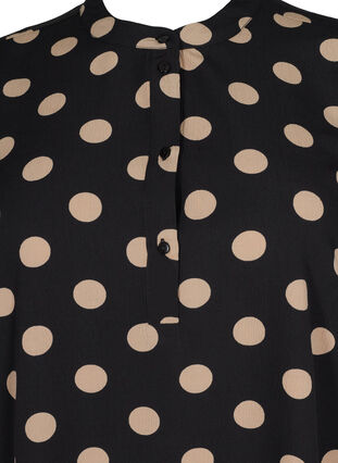 FLASH - Prickig tunika med korta ärmar, Black Brown Dot, Packshot image number 2