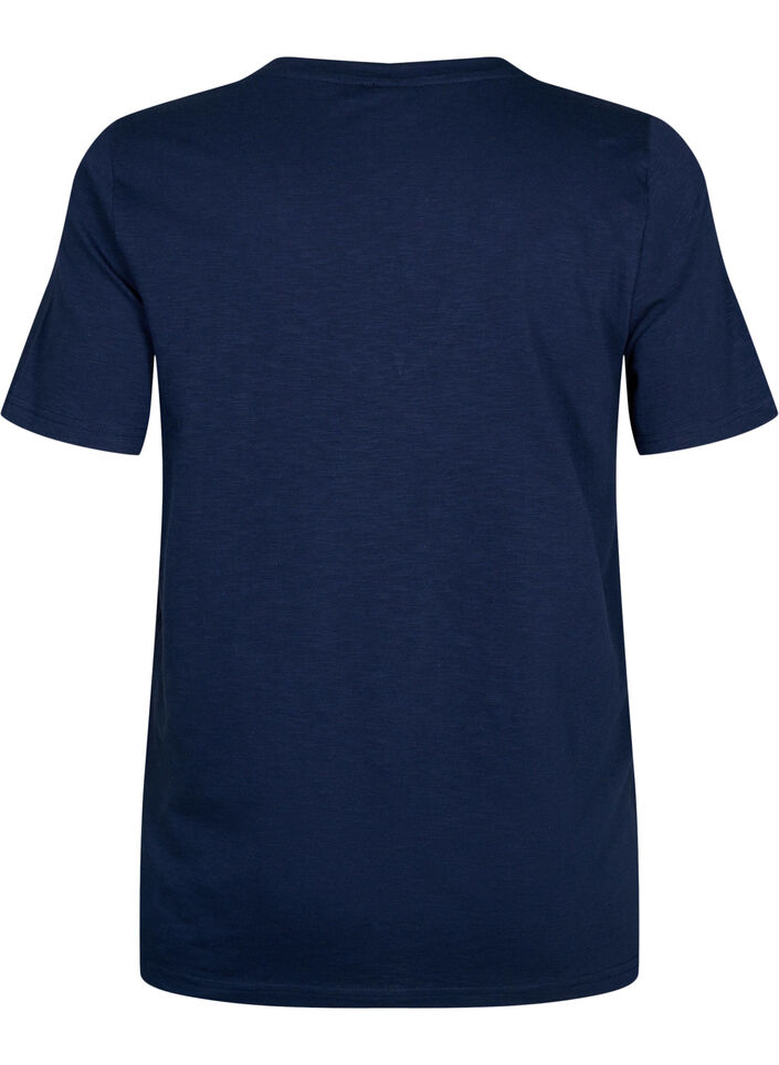 V-ringad bas t-shirt med korta &auml;rmar, Bl&aring;, Packshot image number 1
