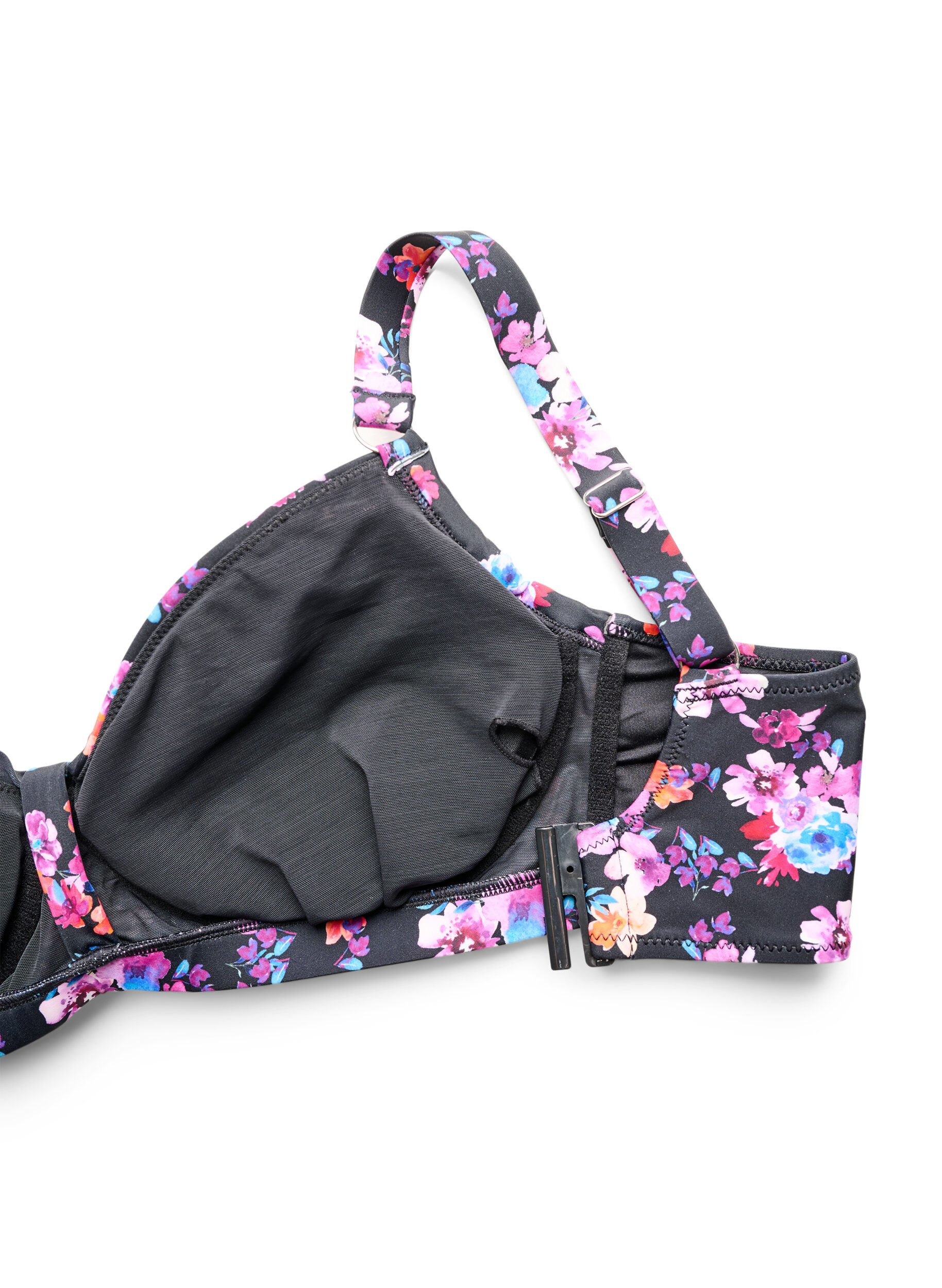 ZizziBikinitopp med bygel och m&ouml;nster, Lila, Packshot image number 3