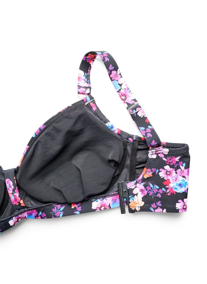 Bikinitopp med bygel och m&ouml;nster, Lila, Packshot image number 3