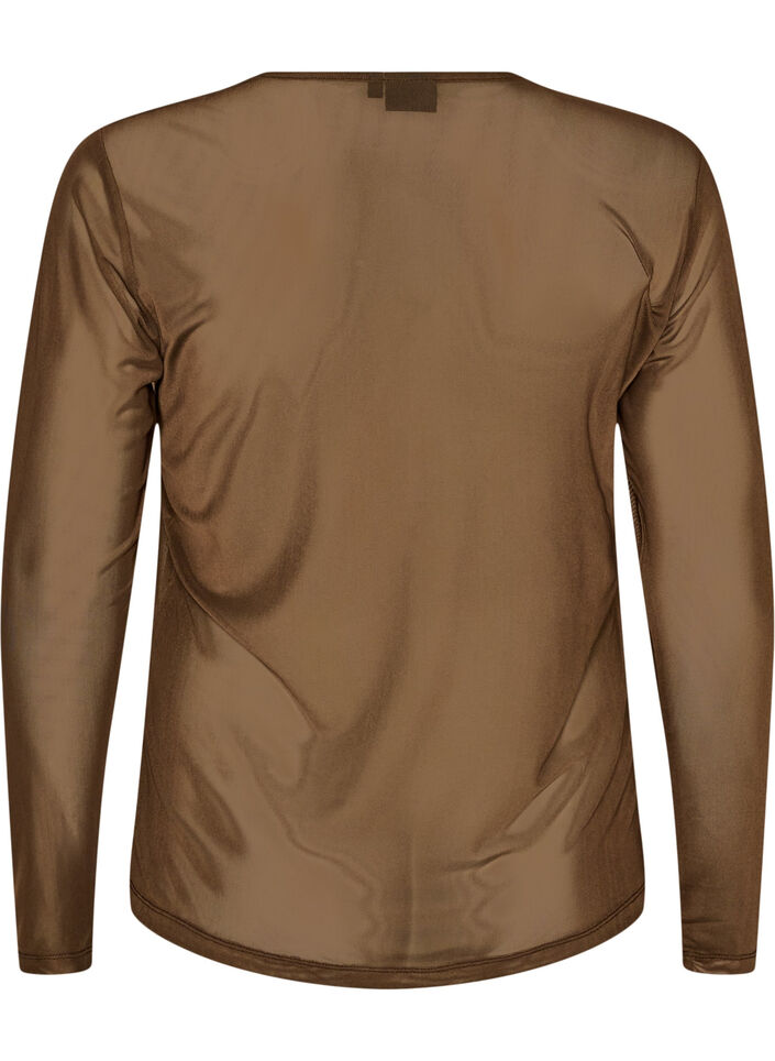 Meshblus med l&aring;nga &auml;rmar, Brun, Packshot image number 1