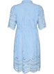 Skjortkl&auml;nning i broderie anglaise med knytb&auml;lte, Bl&aring;, Packshot image number 1