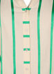 Randig blus av bomullskjortmodell med volangkrage, Beige Green Stripe, Packshot image number 2