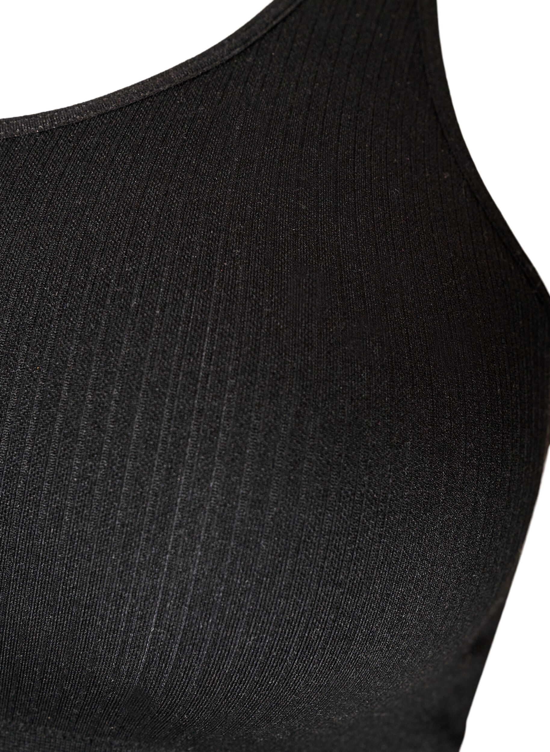 ZizziS&ouml;ml&ouml;s ribbad sport-BH, Svart, Packshot image number 3