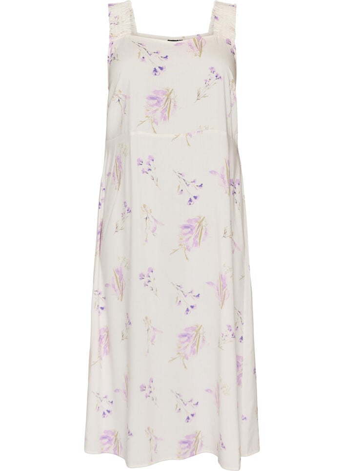 Summer dress with wide straps, White, Packshot image number 0