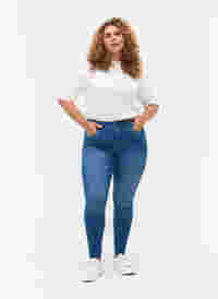 Super slim Amy jeans med hög midja, Light blue, Model