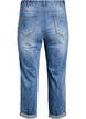 7/8-jeans med uppvik och h&ouml;g midja, Bl&aring;, Packshot image number 1