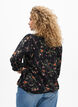 Blus med 3/4-&auml;rm och spetsdetaljer, Svart, Model image number 2