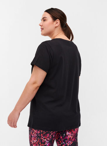 Tränings-t-shirt i bomull med tryck, Black Lights Active, Model image number 1